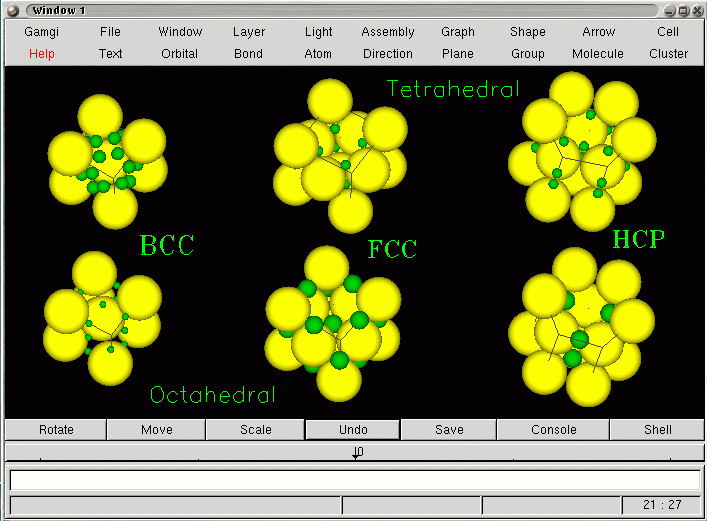 Image showing BCC, FCC and HCP tetrahedral and octrahedral interstices