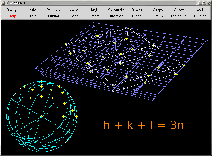 Image showing the reciprocal lattice and stereographic projection of a hR lattice